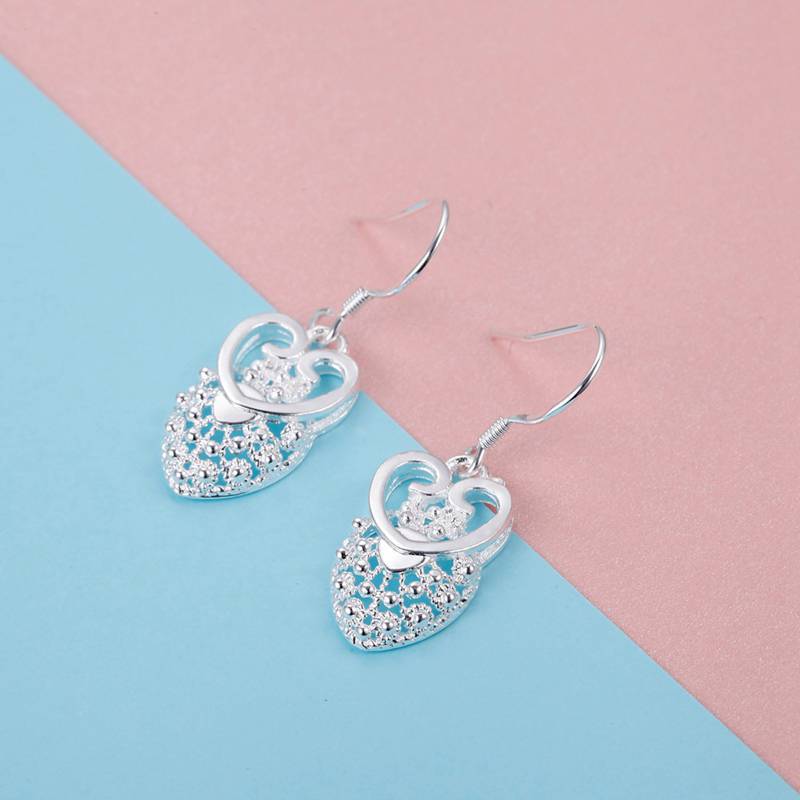 aros Corazón caído 925  plata Sterling