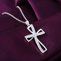 Promotions 925 plata Sterling silver cruz doblada