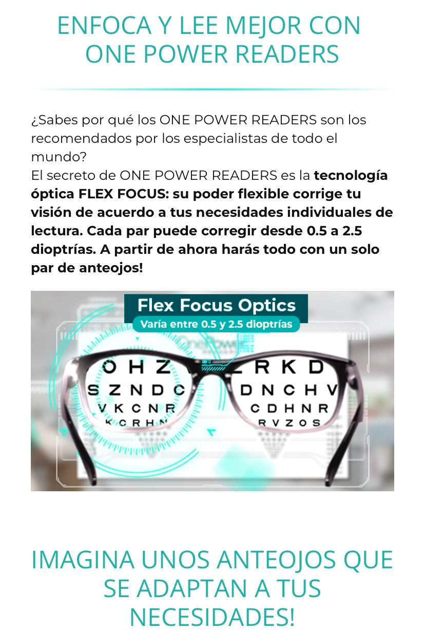 ONE POWER READERS Lentes de lectura para LEJOS y CERCA Autofocus Multifocal Presbyopic  +50 a +250